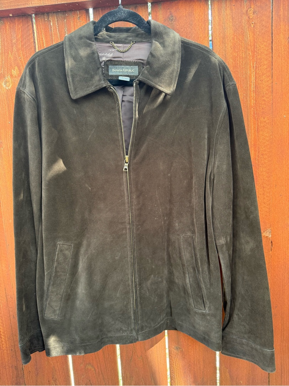 Banana Republic Dark Brown Suede Zip Jacket